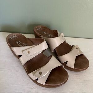 Dansko Jodi Double Strappy Leather Open Toe Wedge Heels Sandals 39